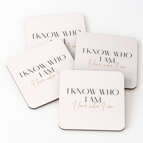 Item preview, Motivational / inspirational quote - I know who I am. I love who I am - saying designed and sold by AlfabetDesign.