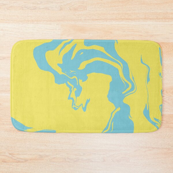 Item preview, Blue and Yellow Liquid Swirls Retro Pattern designed and sold by JadedLilacsArt.