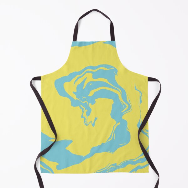 Item preview, Blue and Yellow Liquid Swirls Retro Pattern designed and sold by JadedLilacsArt.