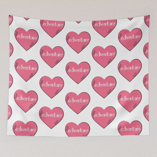 Item preview, I Love Adventure Pink Floral Minimal Heart designed and sold by SpringMoonPress.