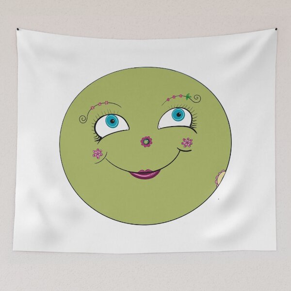 Item preview, Lime green happy face- sugar skull style  designed and sold by Inktown.