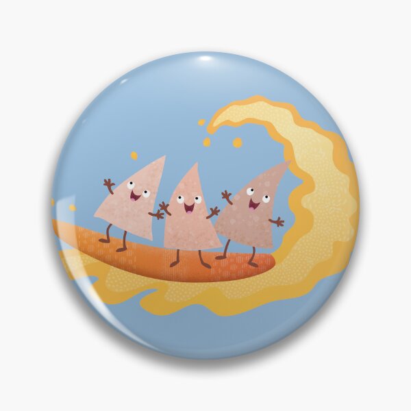 Item preview, Cute nachos corn chips surfing cartoon designed and sold by FrogFactory.