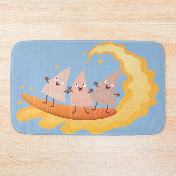 Item preview, Cute nachos corn chips surfing cartoon designed and sold by FrogFactory.