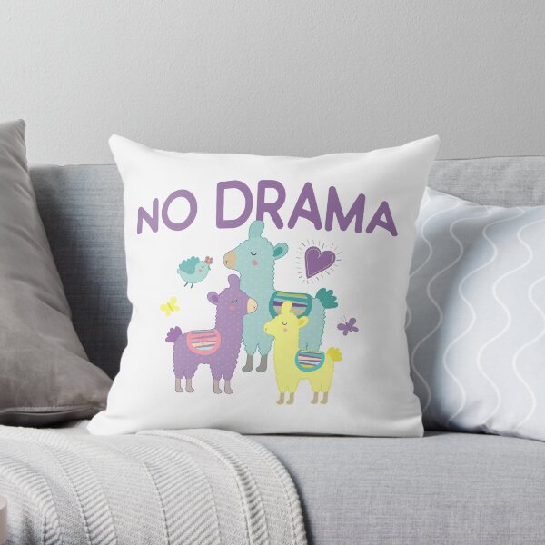 No Drama Llamas Throw Pillow