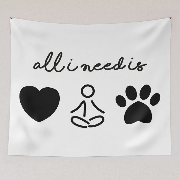 Item preview, all i need is love and yoga and a dog designed and sold by ssbymaria.