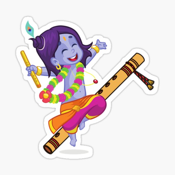 "janmashtami " Sticker by RasikaDesigns Redbubble
