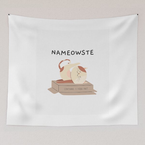 Item preview, naMEOWste cat yoga nameste designed and sold by 2ModernHippies.
