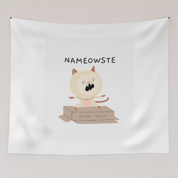 Item preview, naMEOWste cat yoga nameste designed and sold by 2ModernHippies.