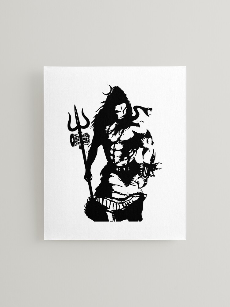 Sketch of lord shiva dancing with angry by holding damru and trident  Outline: Royalty Free #145397970