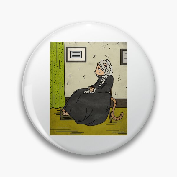 Artikelvorschau, Whistlers Mother, Katzenkunst, berühmtes Gemälde, Grant Wood Arrangement in Grau und Schwarz, James Abbott McNeill Whistler entworfen und verkauft von 2ModernHippies.