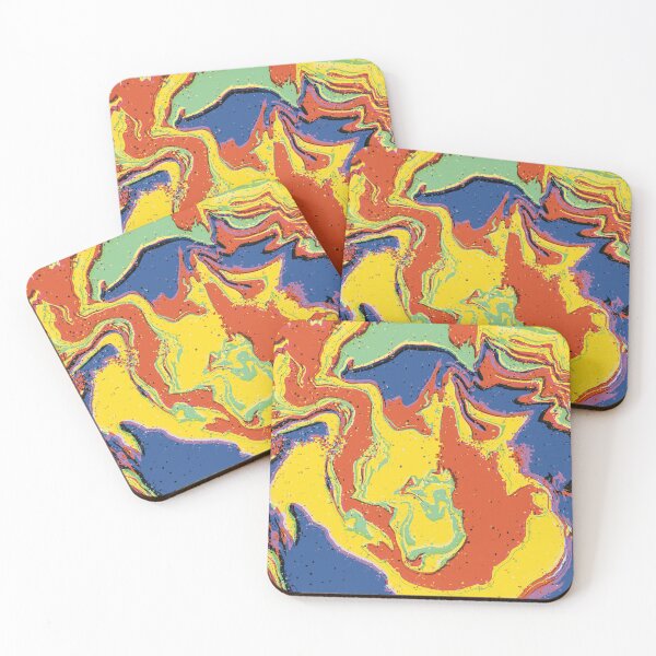 Item preview, Primary Color Glitchy Liquid Swirls Retro Pattern designed and sold by JadedLilacsArt.