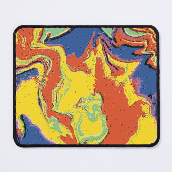 Item preview, Primary Color Glitchy Liquid Swirls Retro Pattern designed and sold by JadedLilacsArt.