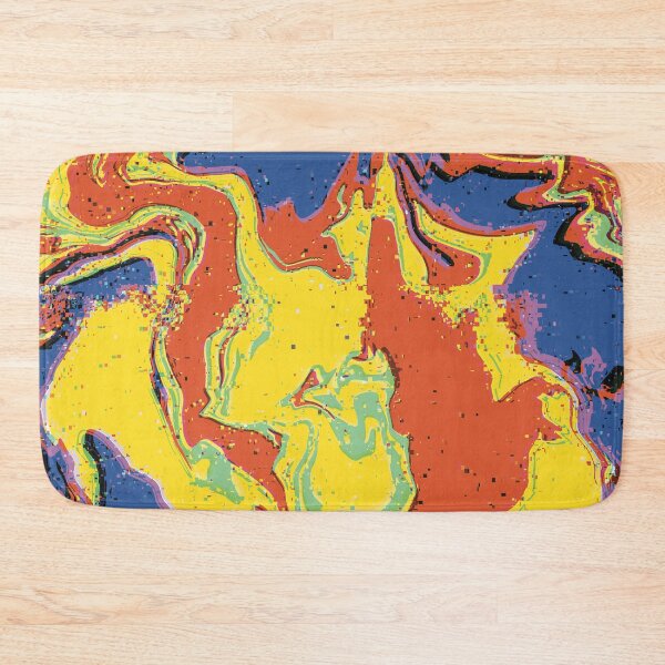 Item preview, Primary Color Glitchy Liquid Swirls Retro Pattern designed and sold by JadedLilacsArt.