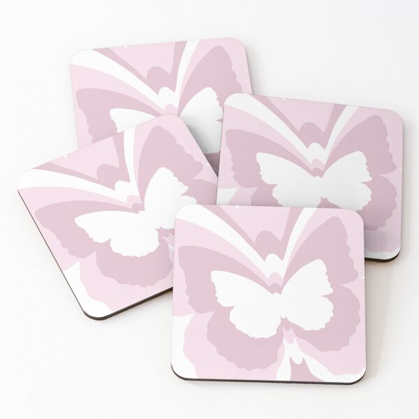 Item preview, Pastel Pink and White Abstract Line Art Butterfly Pattern designed and sold by hannahvira.