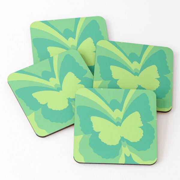 Item preview, Lime Green Abstract Line Art Butterfly Pattern designed and sold by hannahvira.