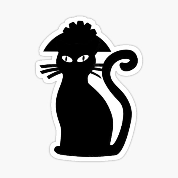 "Japanese Black Cat " Sticker by DressingRooms Redbubble