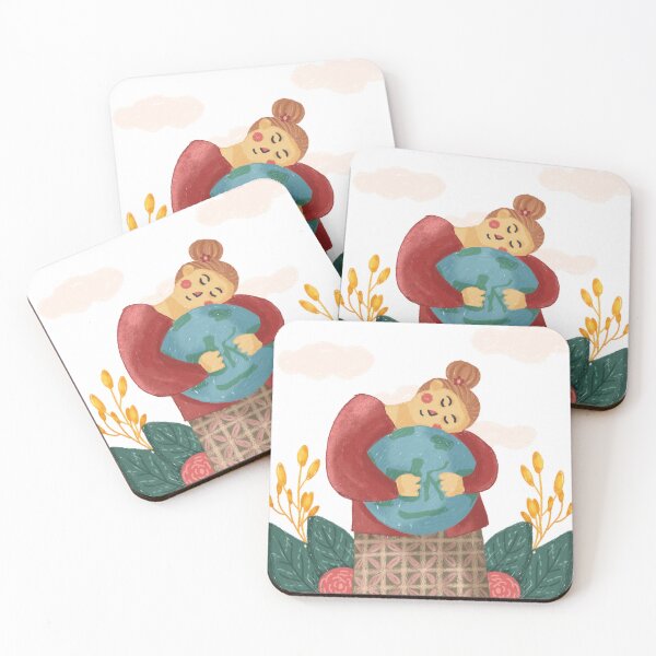 Item preview, Indonesian red kebaya woman hugs earth designed and sold by tamongg14.