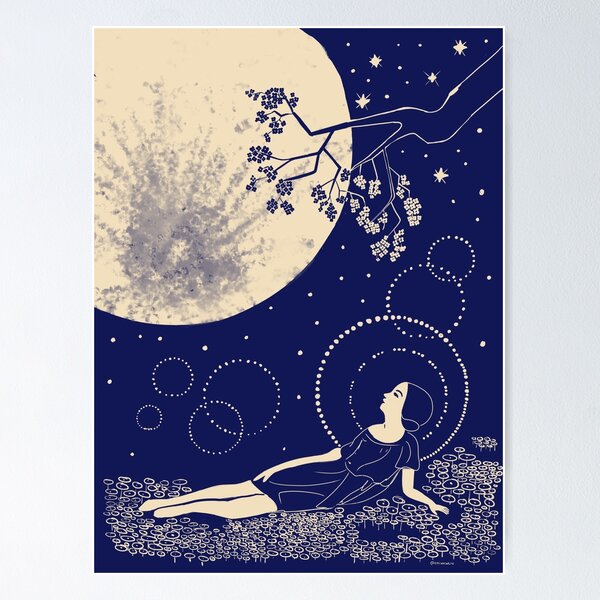 Item preview, Full moon blue designed and sold by EmiWrenStudio.