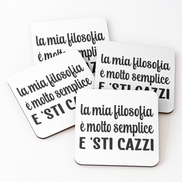 Item preview, La Mia Filosofia è Molto Semplice E 'sti Cazzi Frase Divertente Italiana designed and sold by Bad Kitty Designz.