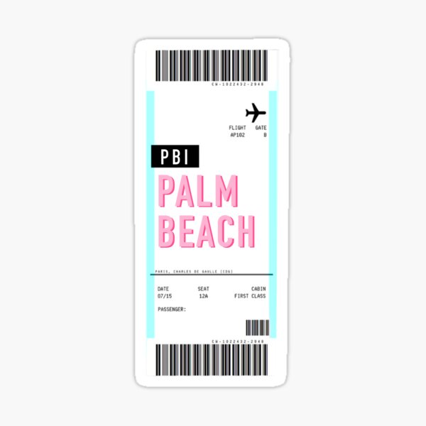 Item preview, Palm Beach Boarding Pass Plane Ticket designed and sold by brookiecookie37.