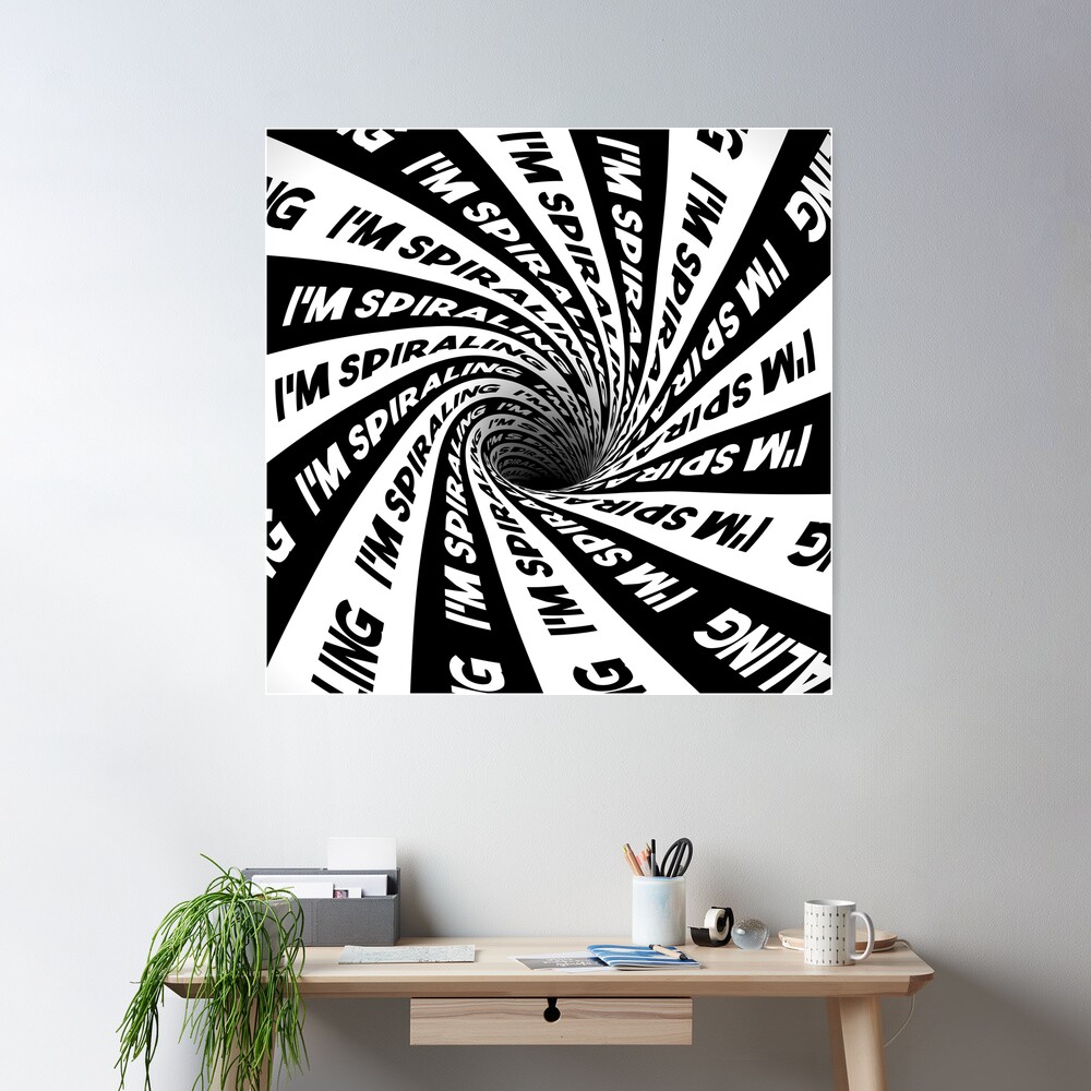 Im Spiraling Optical Illusion Black and White Vortex Hole Poster for Sale  by hyproinc