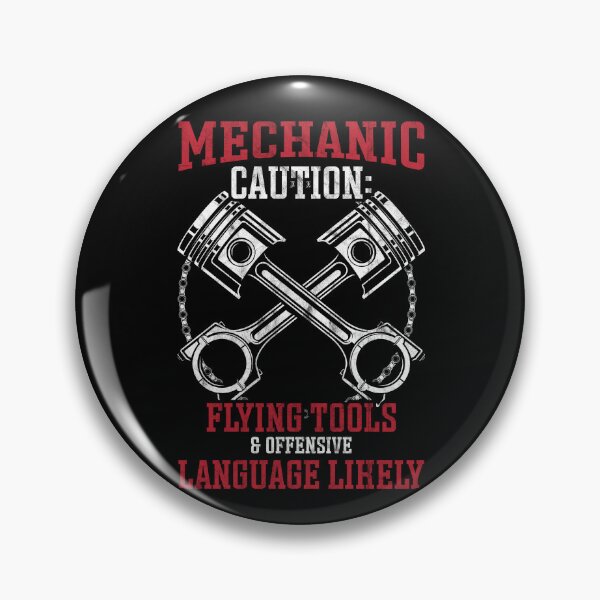 Item preview, Funny Car Mechanic Caution Flying Tools Offensive Language designed and sold by Dressed For  Duty.