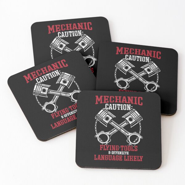 Item preview, Funny Car Mechanic Caution Flying Tools Offensive Language designed and sold by Dressed For  Duty.