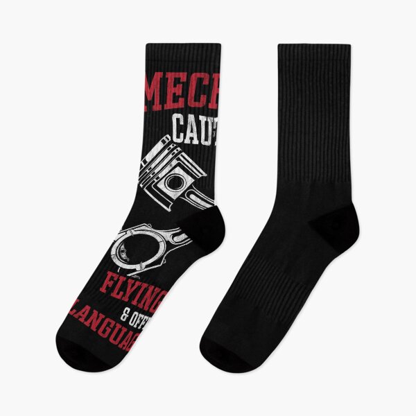 Item preview, Funny Car Mechanic Caution Flying Tools Offensive Language designed and sold by Dressed For  Duty.