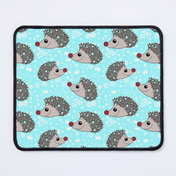 Item preview, Flowery hedgehogs on aqua designed and sold by QuirkyCraftz.