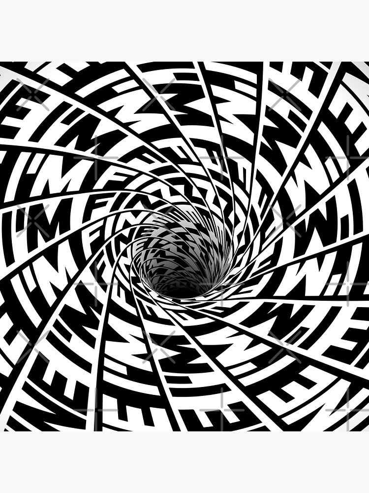 Vortex, optical illusion black and white Water Bottle