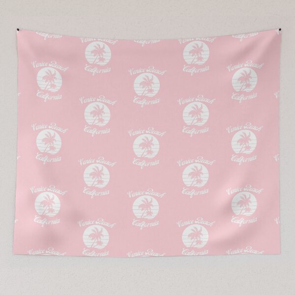 Item preview, Venice Beach California (White + Light Pink) designed and sold by Just-Basic.