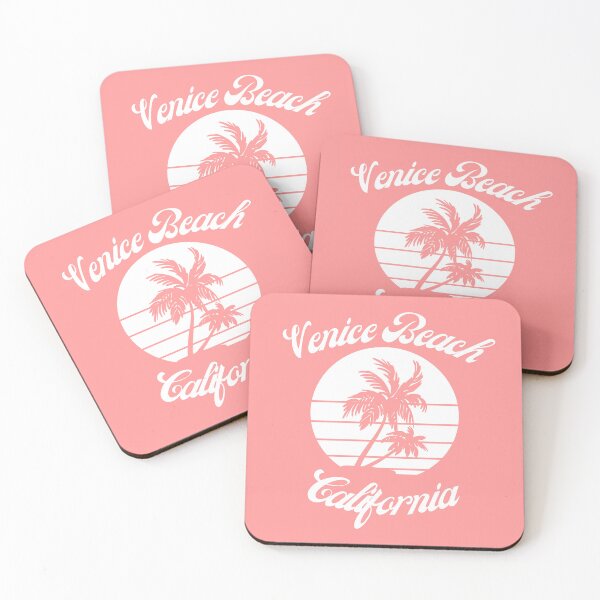 Item preview, Venice Beach California (White + Coral) designed and sold by Just-Basic.