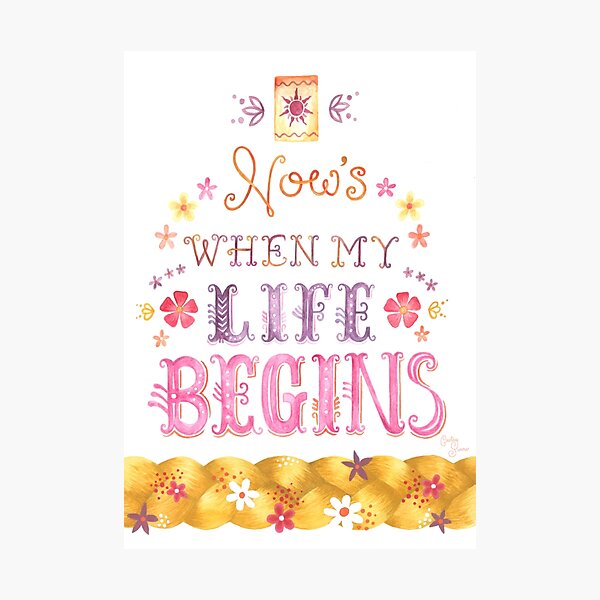 Item preview, Tangled Typography When Will My Life Begin designed and sold by courtneysummer.