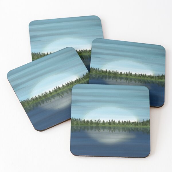 Item preview, Sunset lake dark- water trees designed and sold by Inktown.