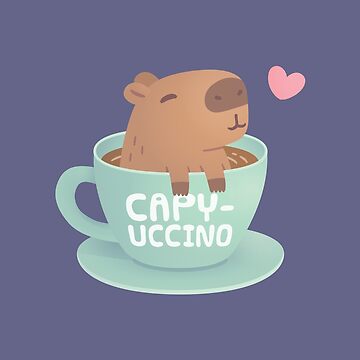 Cute Capybara Capyuccino Coffee Takeaway Cup' Sticker