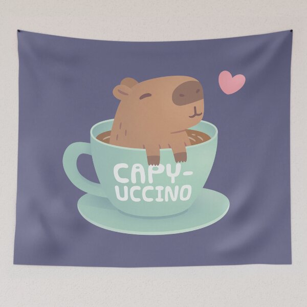 Item preview, Cute Capybara Capyuccino Coffee designed and sold by rustydoodle.
