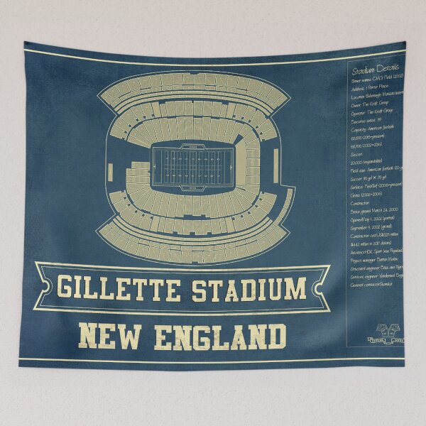 Item preview, New England Patriots Gillette Stadium Seating Chart - Vintage designed and sold by Shagreal.