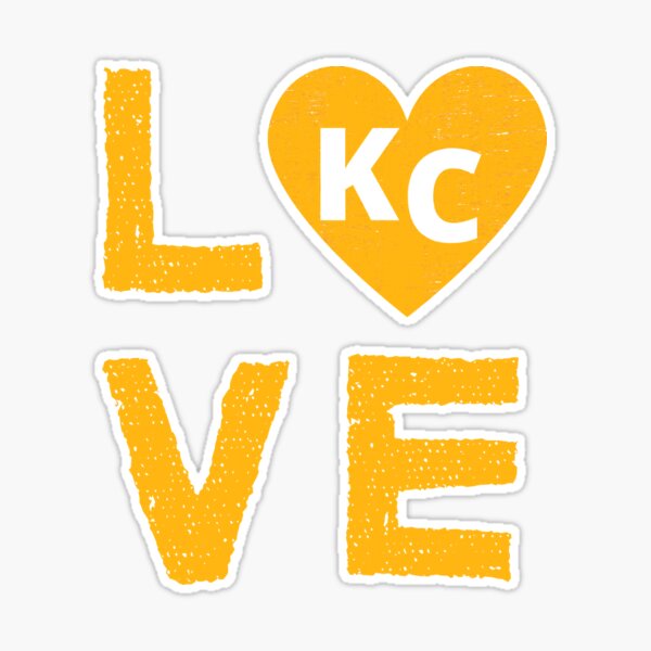 LOVE KC (dark blue x white) Sticker for Sale by kccollective