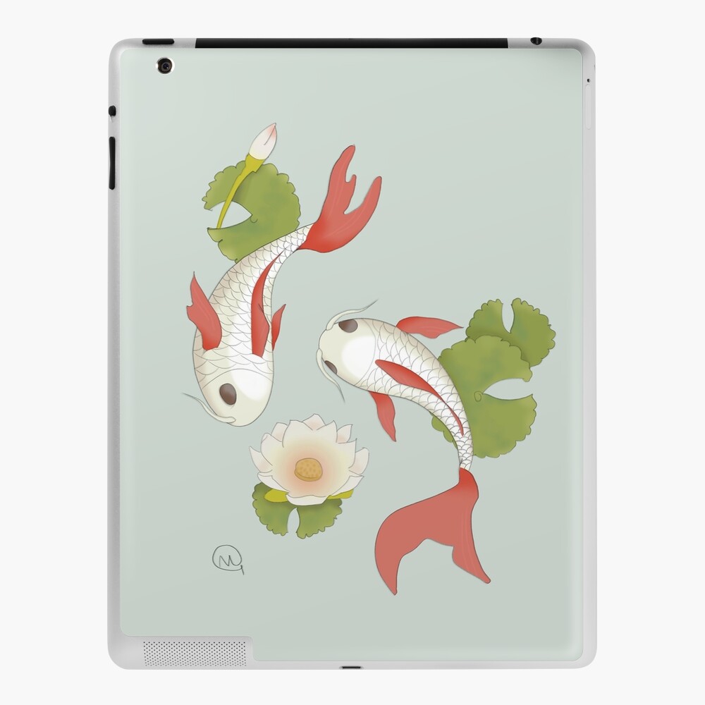 Koi Lily Pond Sketch Turquoise - Anime Koi Fish iPad Case & Skin for Sale  by MarinaGorban