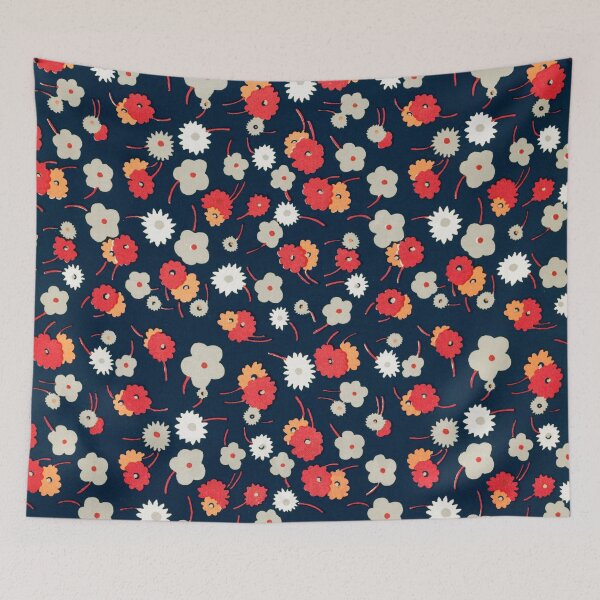 Item preview, White, Gray, Pink and Red Flowers Pattern by Charles Goy designed and sold by BossyCatHome.