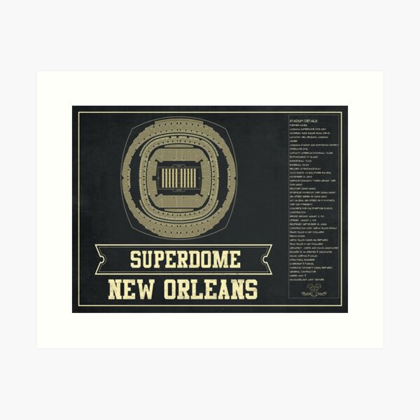 New Orleans Saints Superdome Seating Chart - Vintage Football Print