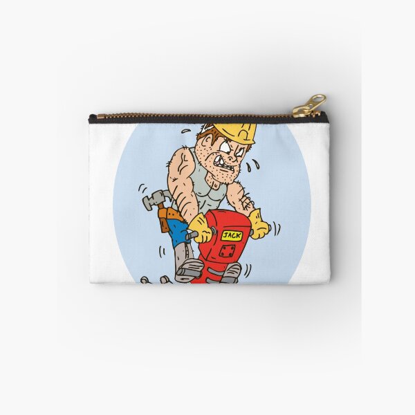 Item preview, Construction Worker Jackhammer Drilling Cartoon designed and sold by patrimonio.