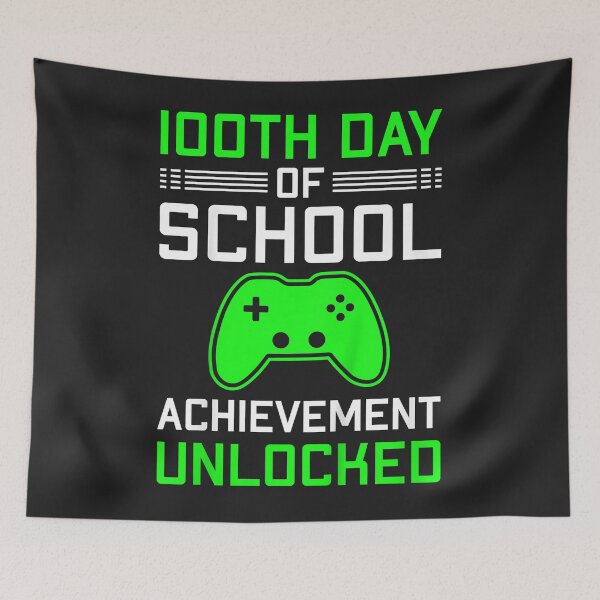 Item preview, Kids 100 Days of School Achievement Unlocked Video Gamer designed and sold by ricnikkiaavi.