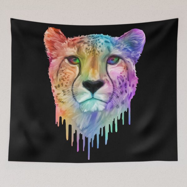 Item preview, Rainbow Drip Cheetah Portrait designed and sold by Deborah Camp.