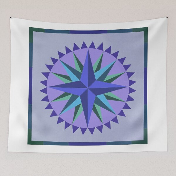 Item preview, Mariner’s Compass Blues designed and sold by TheBarefootMom.