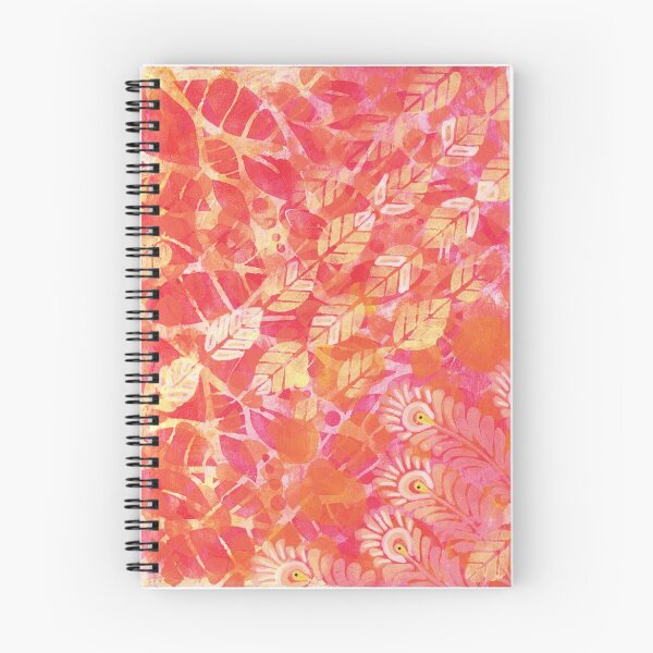 Artikelvorschau, Orange-rosa Blätter und Federn entworfen und verkauft von Creative Efforts.