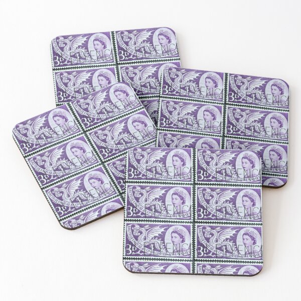 Item preview, Queen and the Dragon Vintage Postage Stamp designed and sold by Factory57.