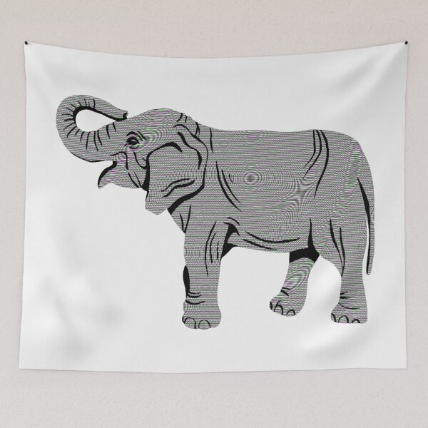 Item preview, Colorful TV Static Elephant  designed and sold by Cora Gregory.
