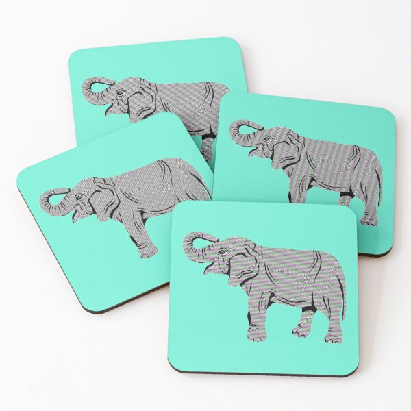 Item preview, Colorful TV Static Elephant Blue Version designed and sold by Cora Gregory.