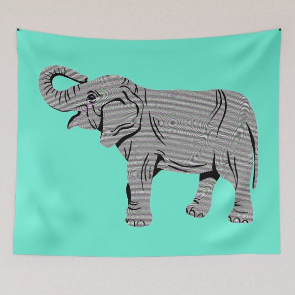 Item preview, Colorful TV Static Elephant Blue Version designed and sold by Cora Gregory.